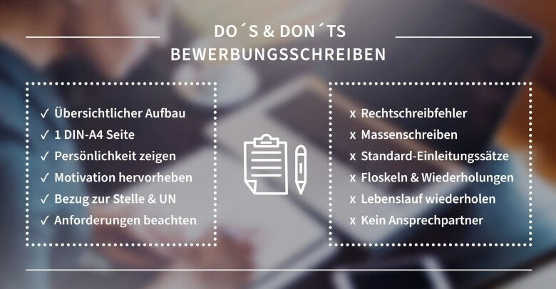 Aufbau Bewerbungsschreiben: Do`s und Dont´s beim Bewerbungsschreiben